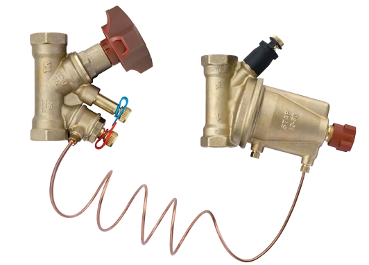 Комплект клапанов: регулятор перепада давления и балансировочный клапан из латуни РПД+БКсД 15 (10-60 кПа) Кабели греющие
